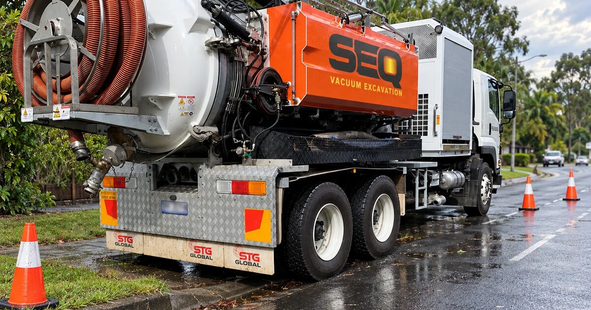 Vacuum excavation truck on the Gold Coast